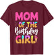 Mom Of The Birthday Girl Ice Cream Party Family Matching T-Shirt - T-Shirt | Maroon