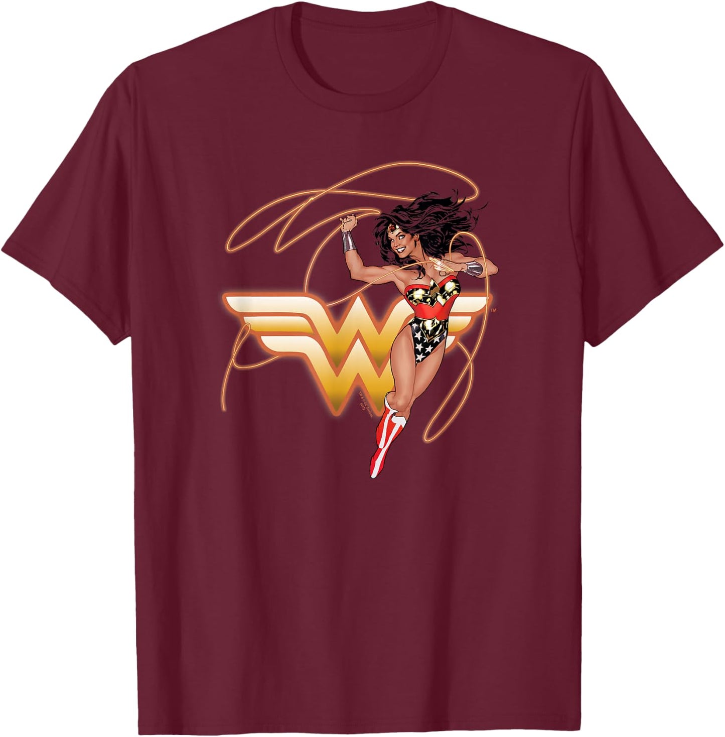 Wonder Woman Glowing Lasso T-Shirt - T-Shirt | Maroon