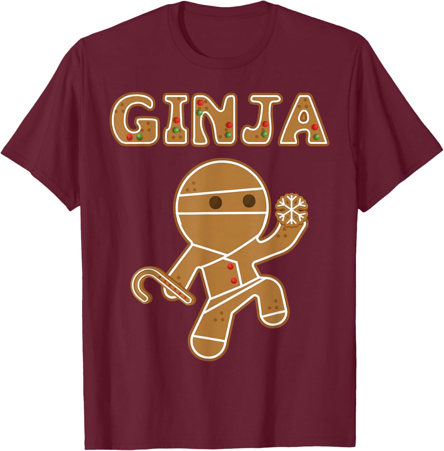 The Ginja | Funny Gingerbread Man Ginger Gift Bake Off T-Shirt - T-Shirt | Maroon