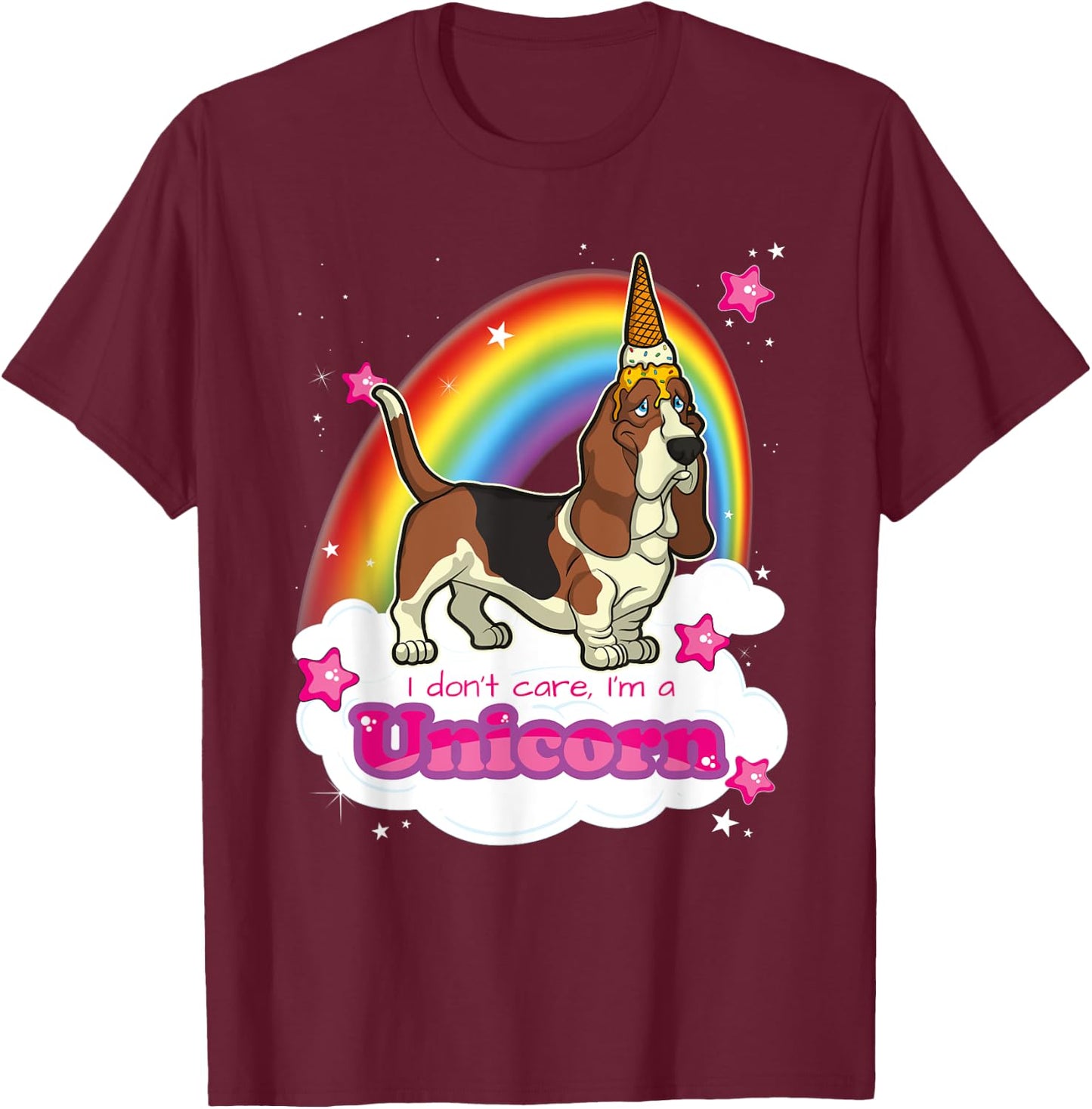 Basset Hound Dog Women Kids T-Shirt - T-Shirt | Maroon