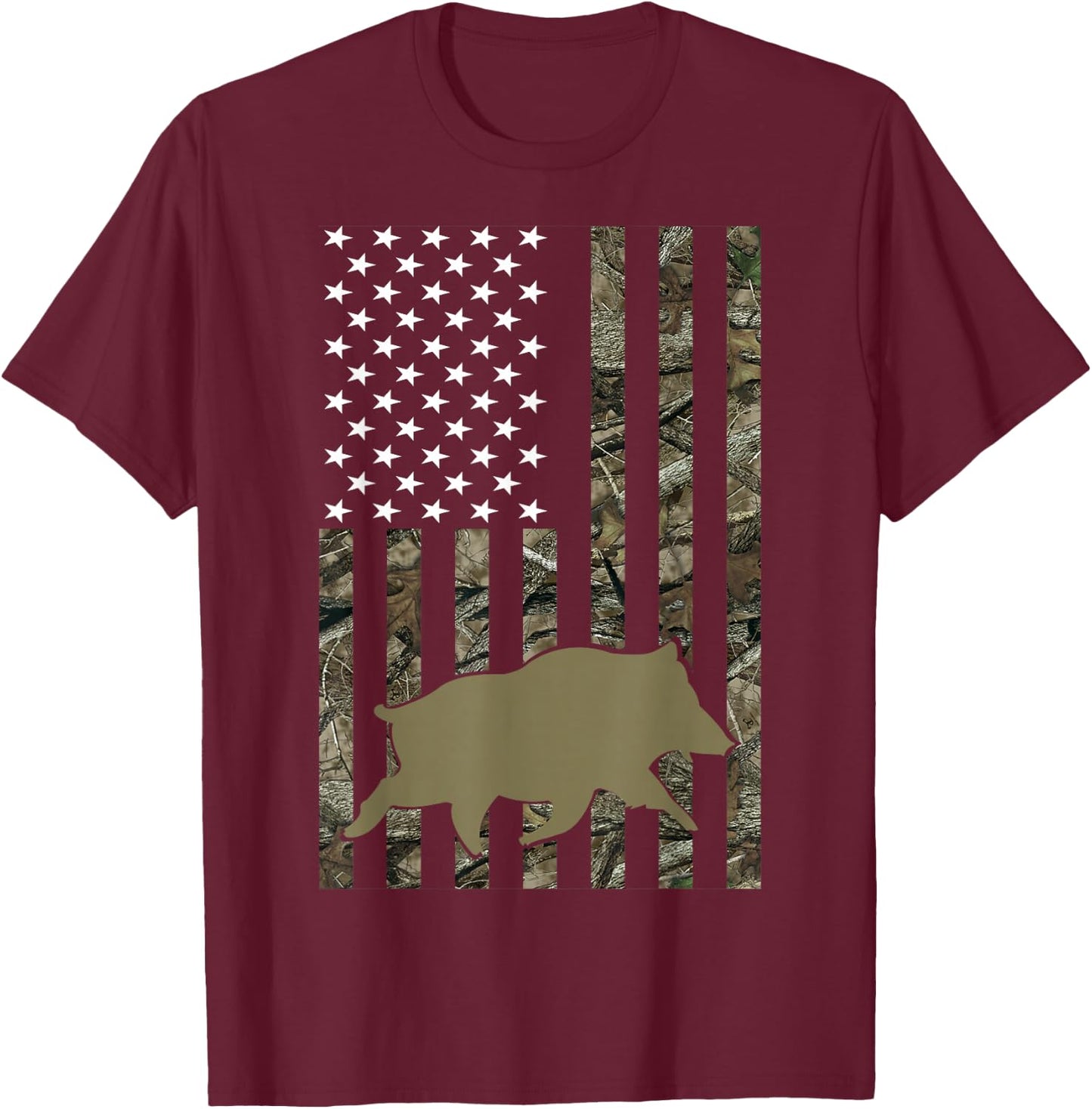 Hog Hunting Shirts Women Wild Boar Pig Hunter T-Shirt - T-Shirt | Maroon