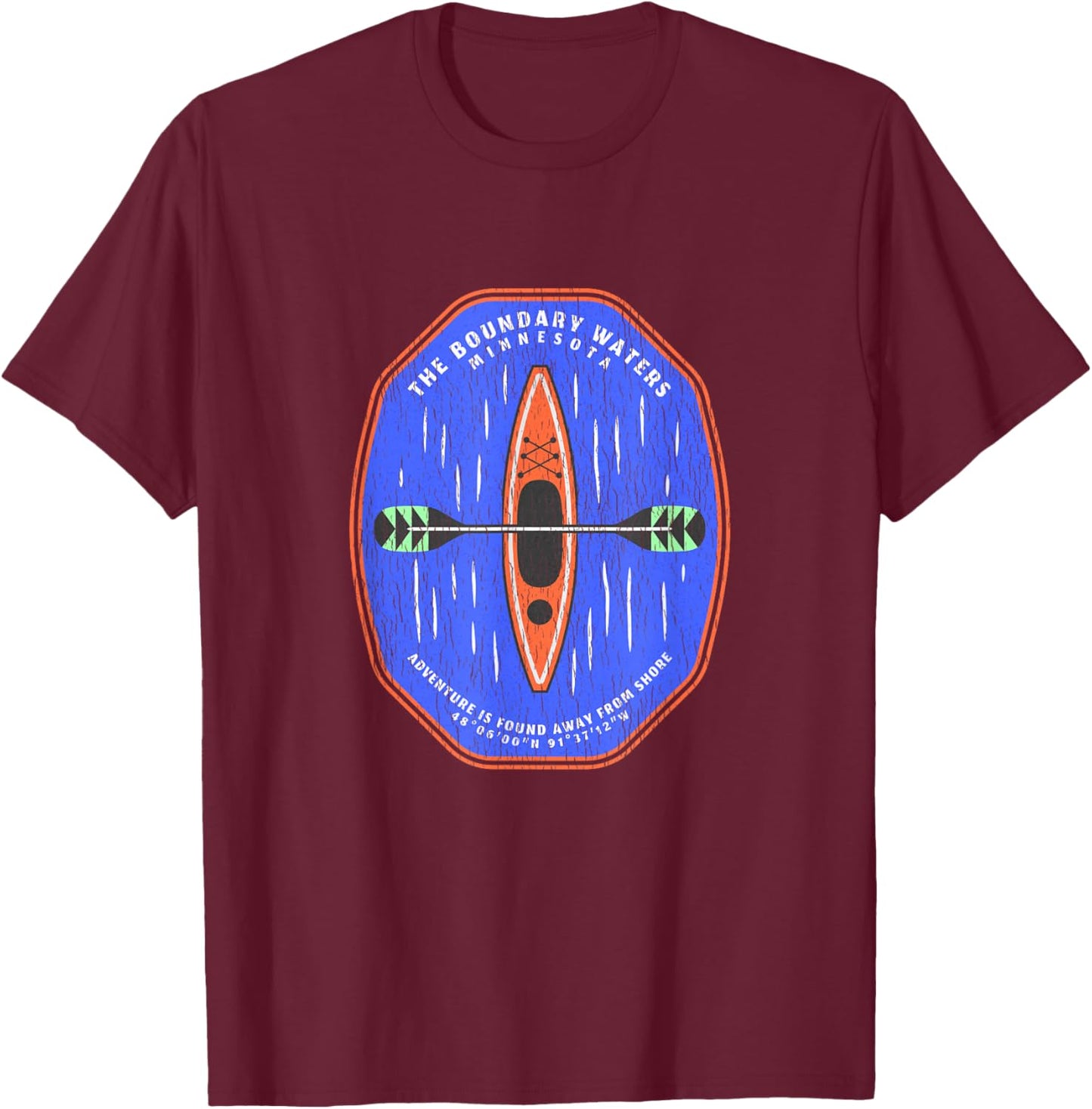Boundary Waters Minnesota Kayaking Souvenir Boundary Waters T-Shirt - T-Shirt | Maroon