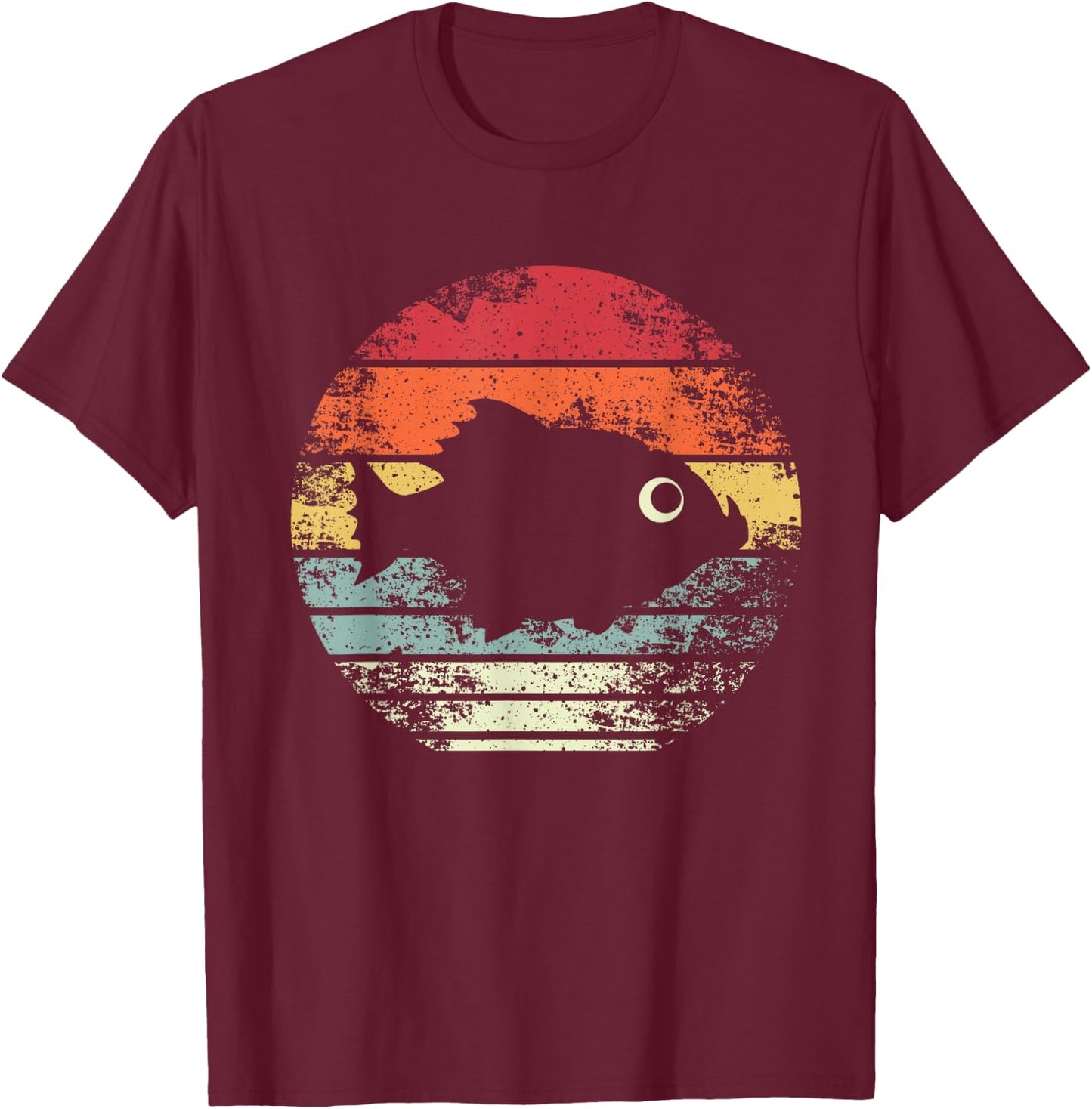 Retro Piranha T-Shirt - T-Shirt | Maroon