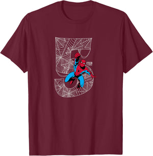 Kids Spider-Man - 5th Birthday T-Shirt - T-Shirt | Maroon