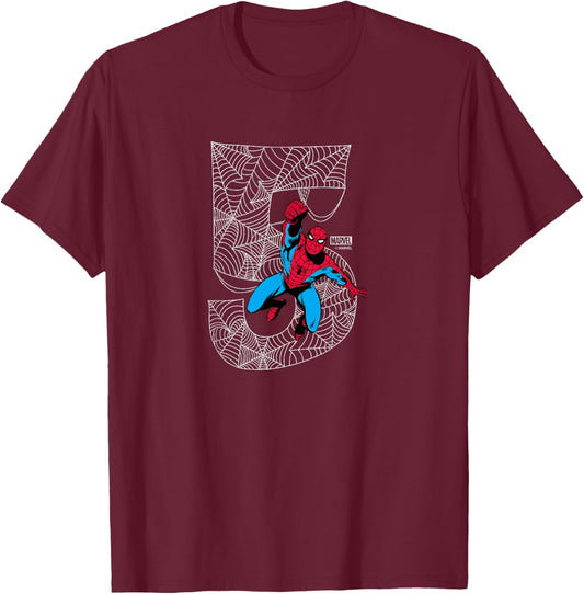 Kids Spider-Man - 5th Birthday T-Shirt - T-Shirt | Maroon