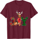 Joy Christmas Lights Bloodhound Dog Santa Hat Pajama Men Women Kids T-Shirt - T-Shirt | Maroon