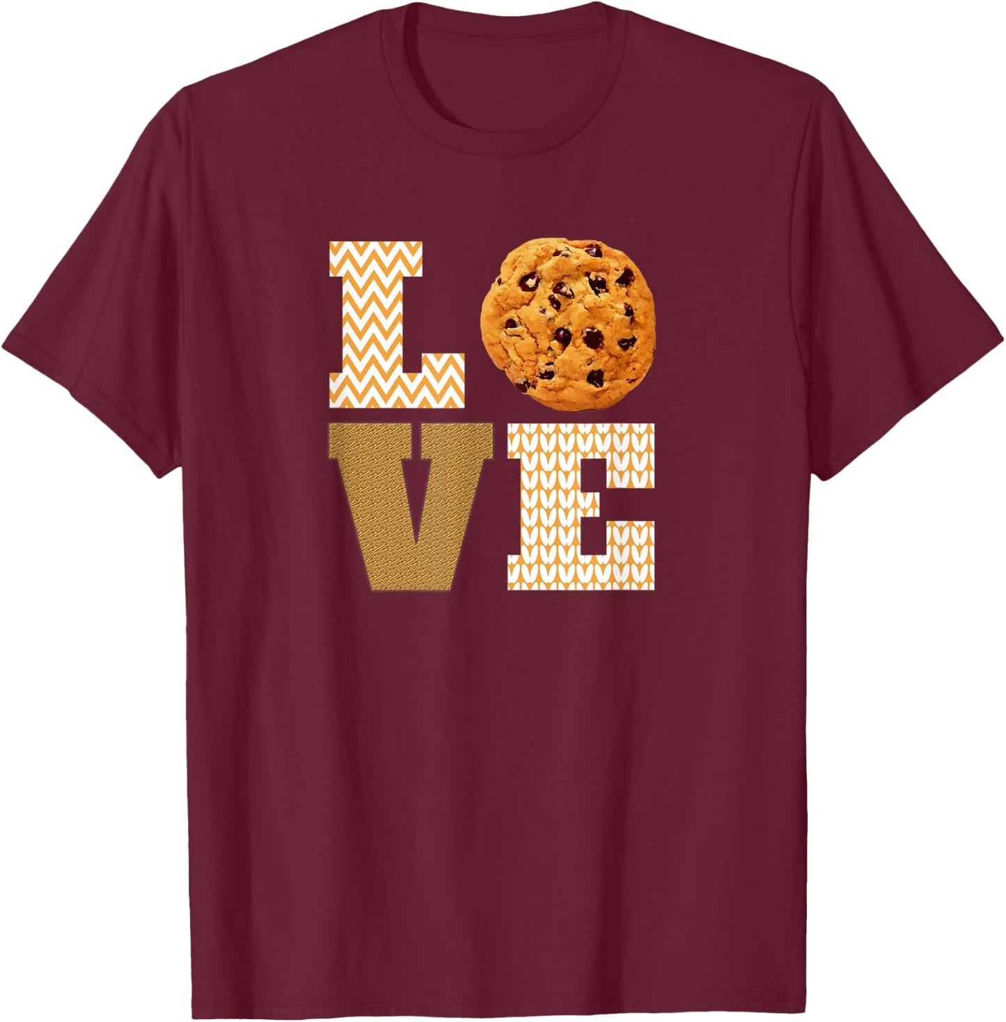 I Love Chocolate Chip Cookies T-Shirt - T-Shirt | Maroon
