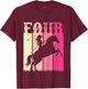 4th Birthday Cowgirl Girls 4 Year Old Rodeo Horse Vintage T-Shirt - T-Shirt | Maroon