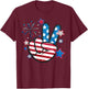 American Flag Peace Sign Hand Fourth of July Men Women Kid T-Shirt - T-Shirt | Maroon