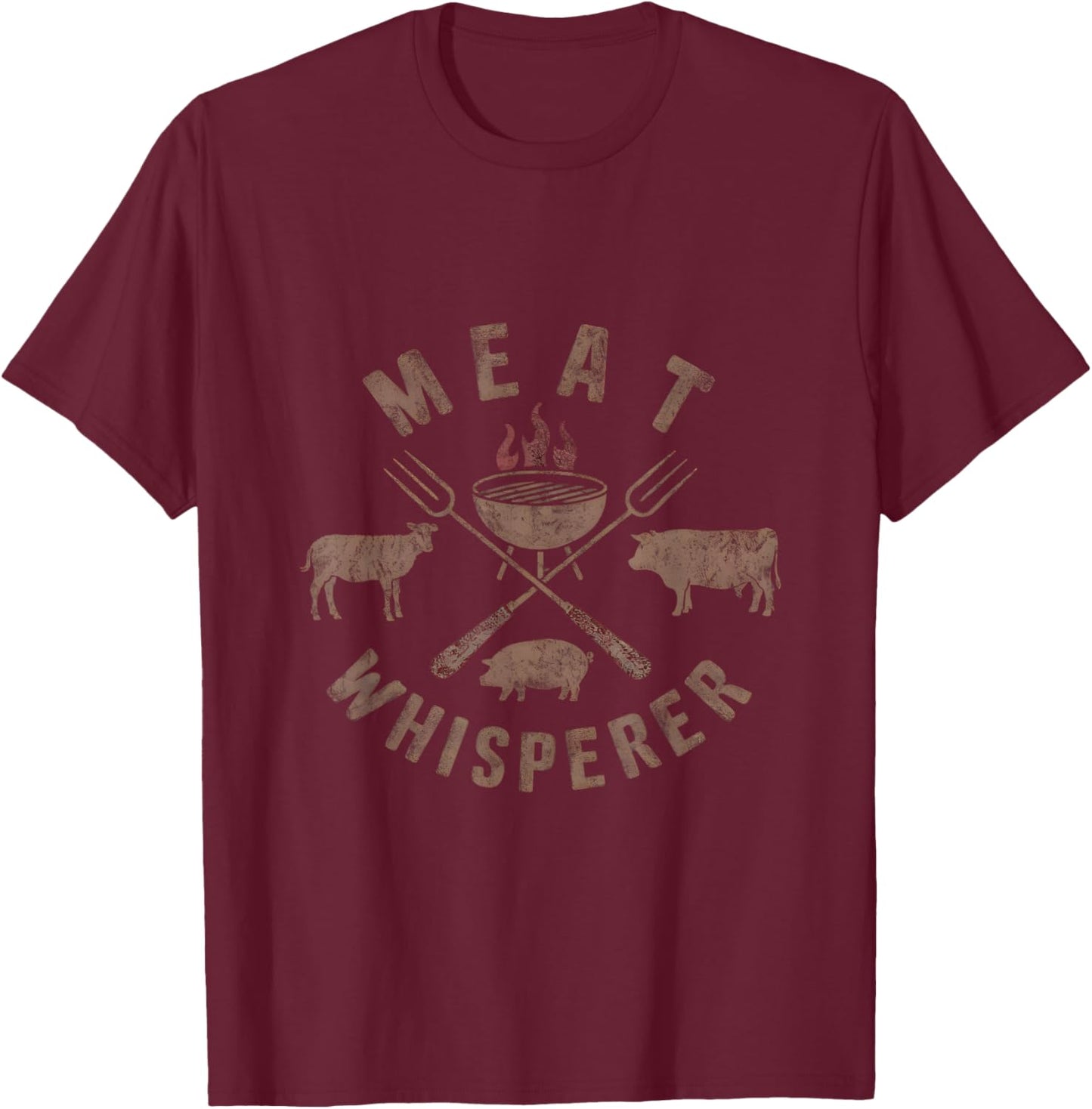 Meat Whisperer BBQ Smokers Cooking Meat T-Shirt - T-Shirt | Maroon