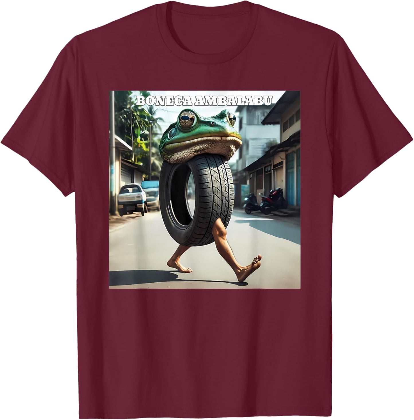 Boneca Ambalabu Frog Meme T-Shirt - T-Shirt | Maroon