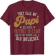 They Call Me Papi Funny Father's Day Papi T-Shirt - T-Shirt | Maroon