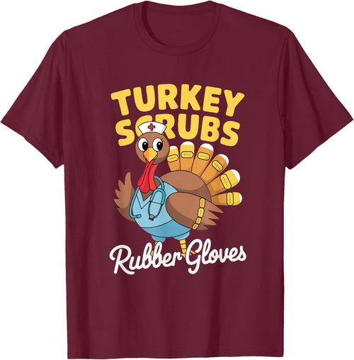 Turkey Scrubs Rubber Gloves Thanksgiving