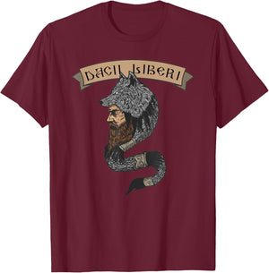 Free Dacians Dacii Liberi Decebal Wolf Flag Dacia Romania T-Shirt - T-Shirt | Maroon