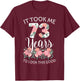 It Took Me 73 Years To Look This Good 73th Birthday T-Shirt - T-Shirt | Maroon