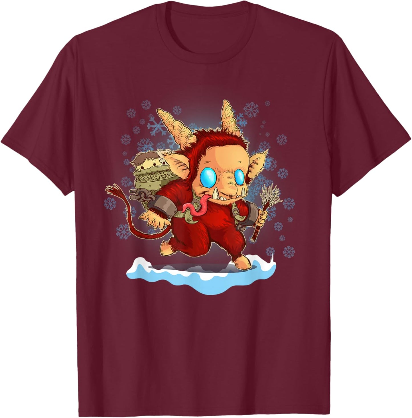 Cute Anime Krampus pajamas Christmas Kid's Women's T-Shirt - T-Shirt | Maroon