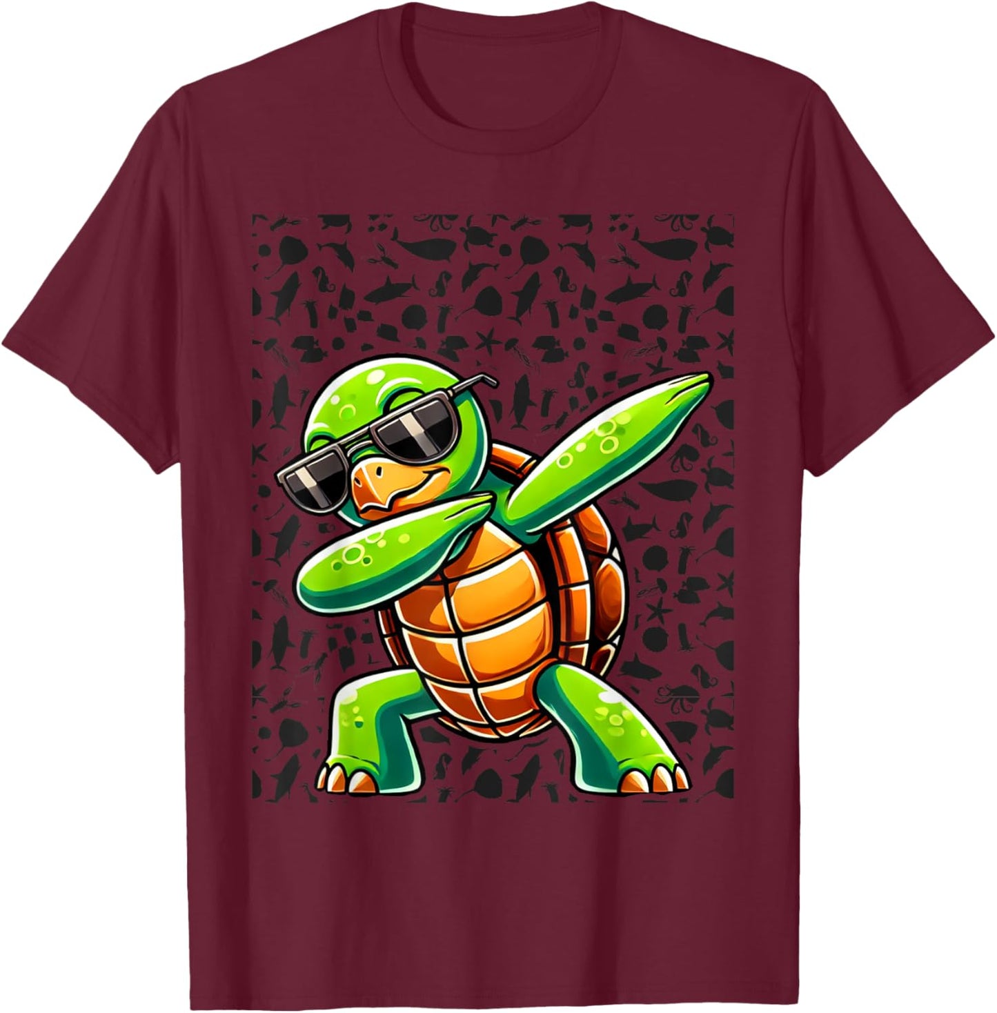 Dabbing Sea Turtle Animal Lover Save The Turtles T-Shirt - T-Shirt | Maroon