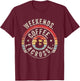 Retro Vintage Lacrosse Shirt Weekends Coffee Lacrosse T-Shirt - T-Shirt | Maroon