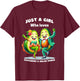 Just a Girl Who Loves Avocado and Funny Salsa Dance Graphic T-Shirt - T-Shirt | Maroon