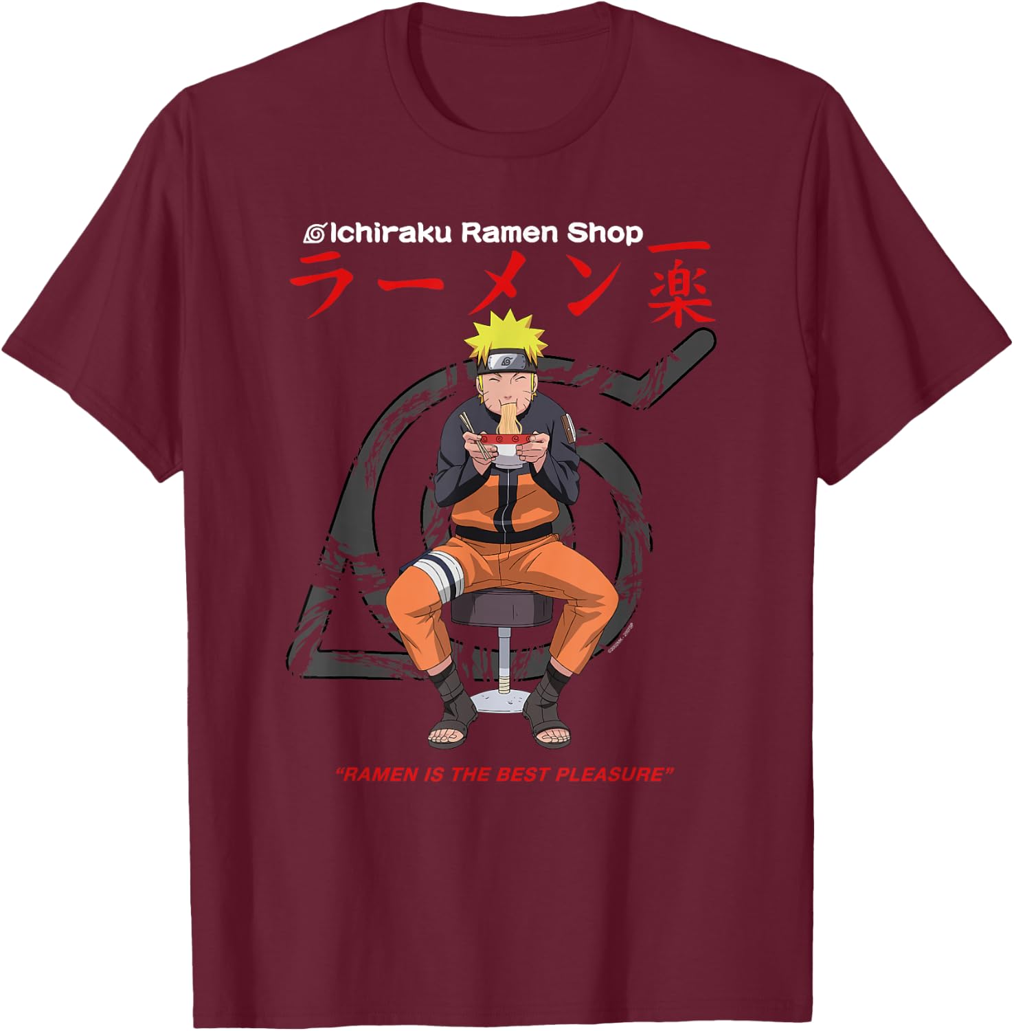 Naruto Shippuden Ichiraku Ramen Shop T-Shirt - T-Shirt | Maroon