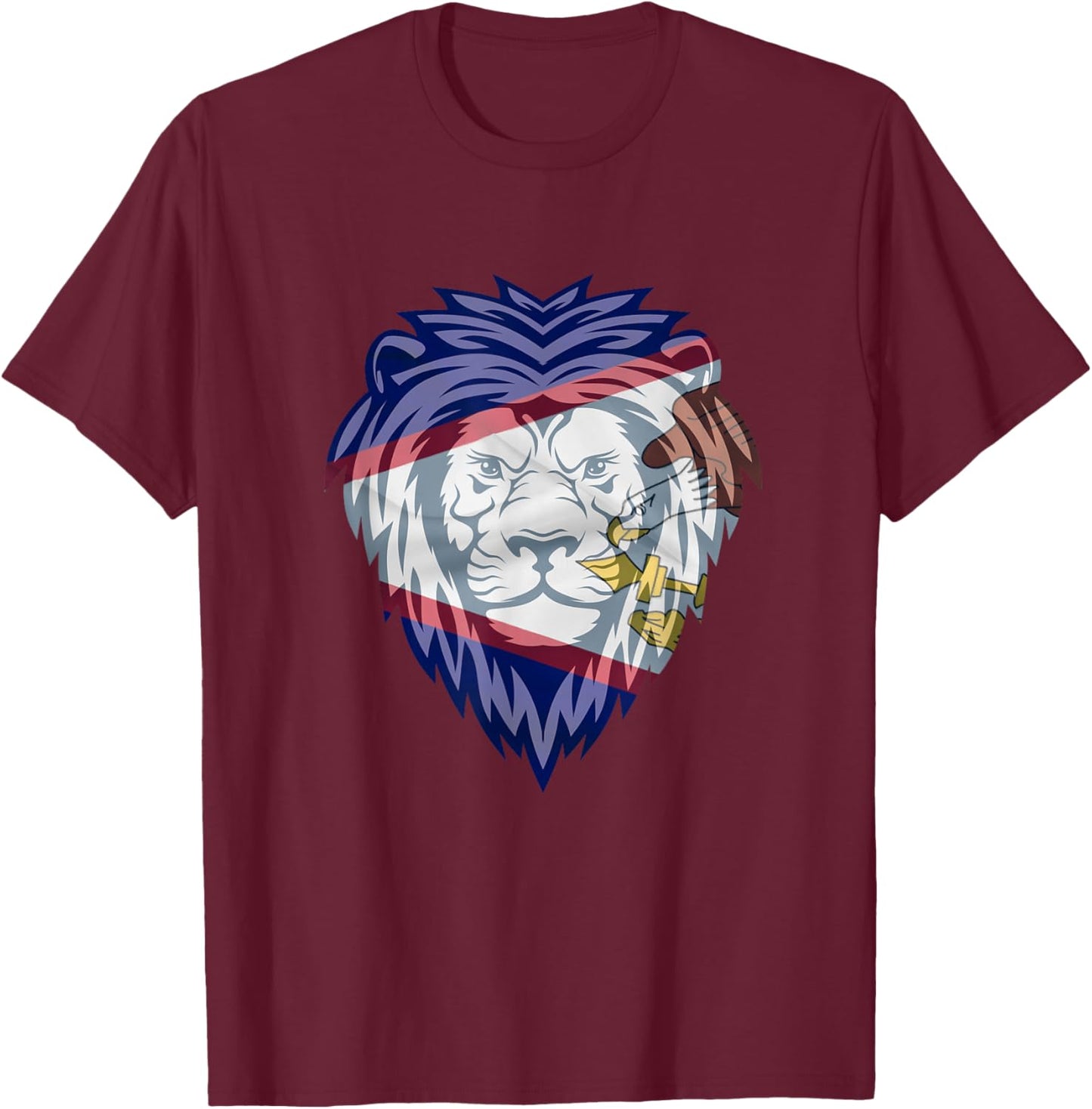 American Samoa Flag Colors Samoan Pride Leone Lions T-Shirt - T-Shirt | Maroon