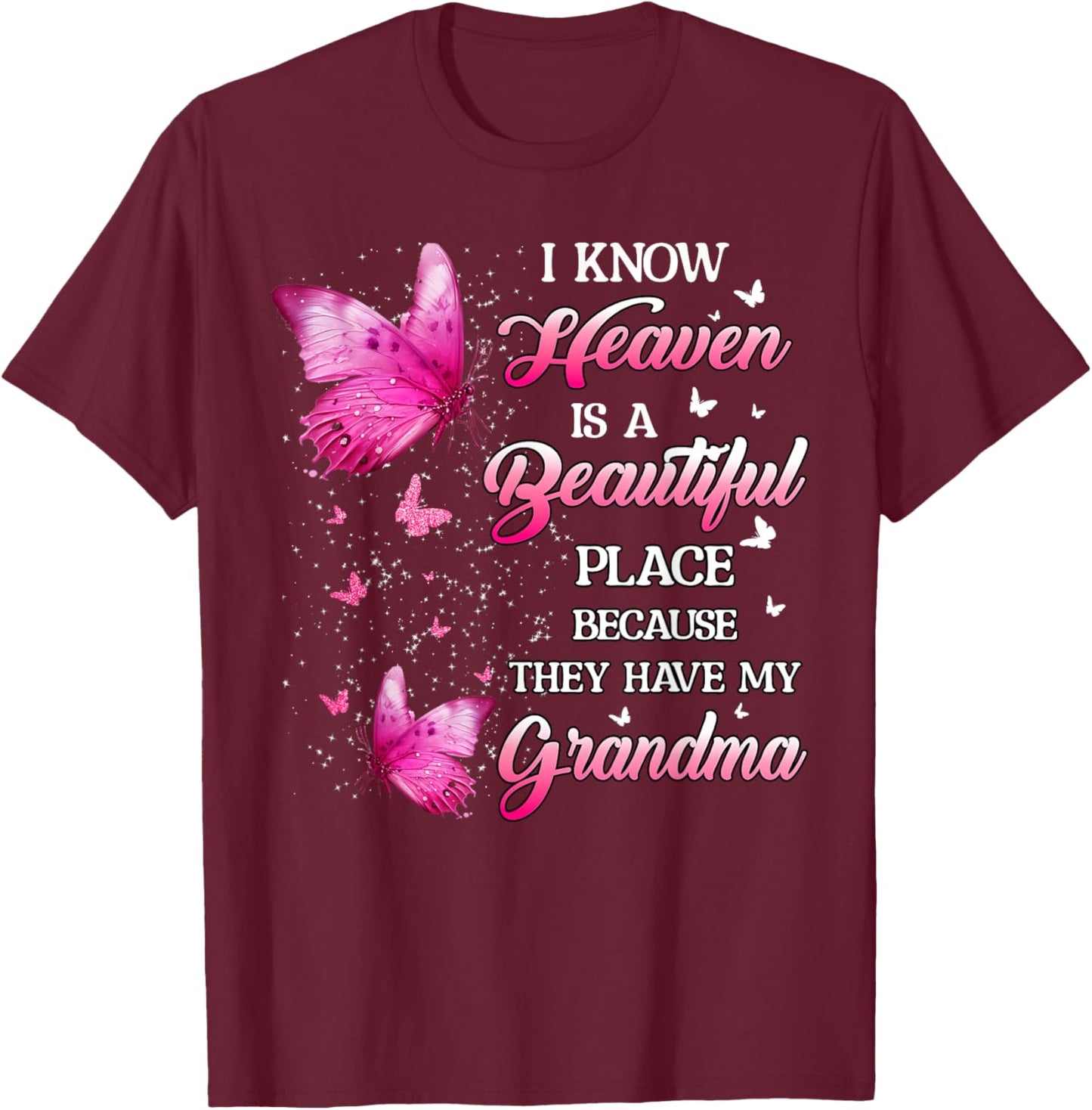 Grandma Is My Guardian Angel In Heaven Memorial Day Women T-Shirt - T-Shirt | Maroon