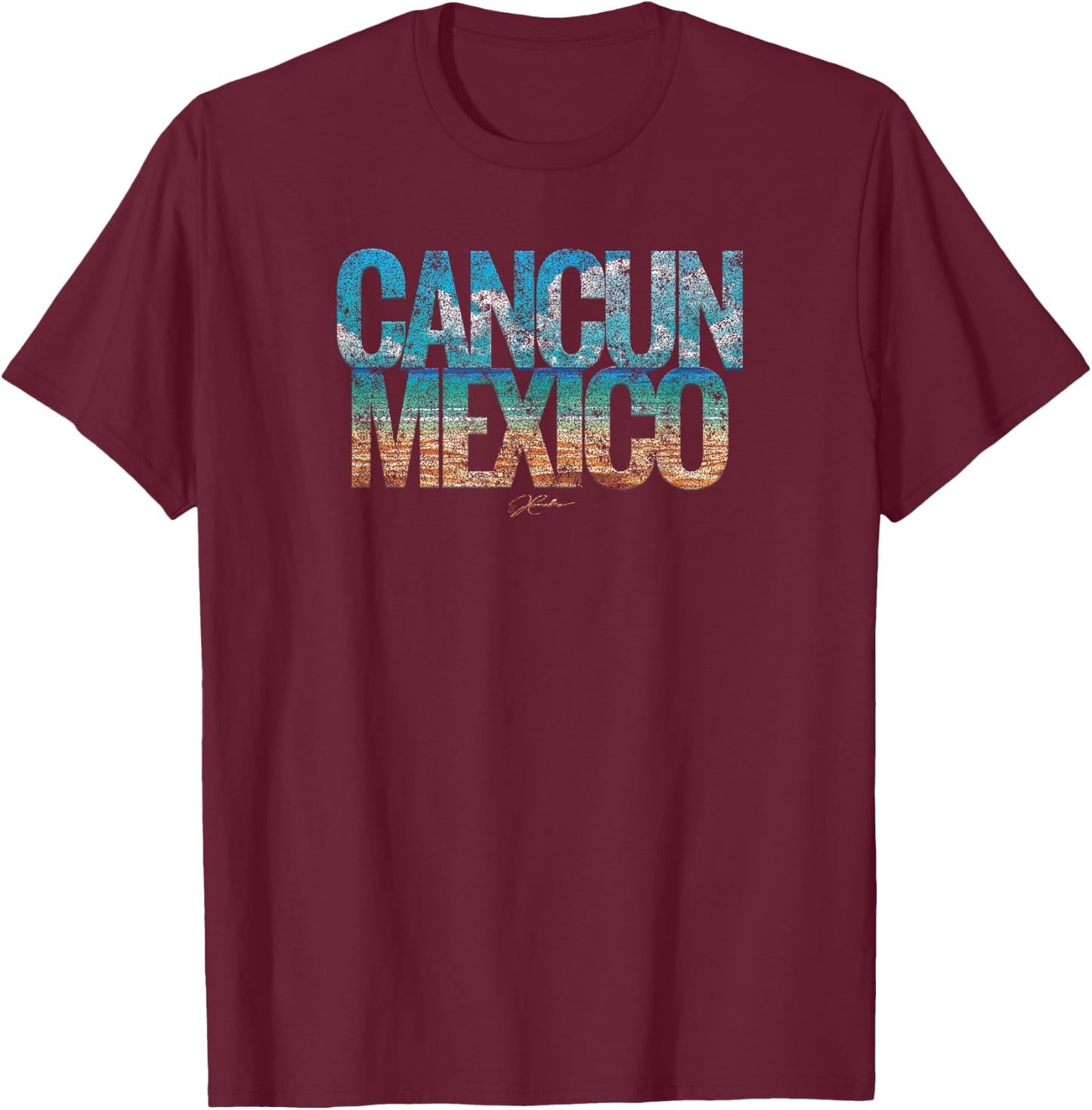 JCombs: Cancun, Mexico, Beach T-Shirt - T-Shirt | Maroon