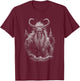 Vintage Krampus Creepy Christmas Black and White Graphic T-Shirt - T-Shirt | Maroon