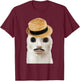 Goofy Ahh Cat Meme Dank Cursed Weirdcore Cringey Banana Cat T-Shirt - T-Shirt | Maroon