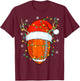 Santa Football Ball Xmas Lights Christmas Football Player T-Shirt - T-Shirt | Maroon