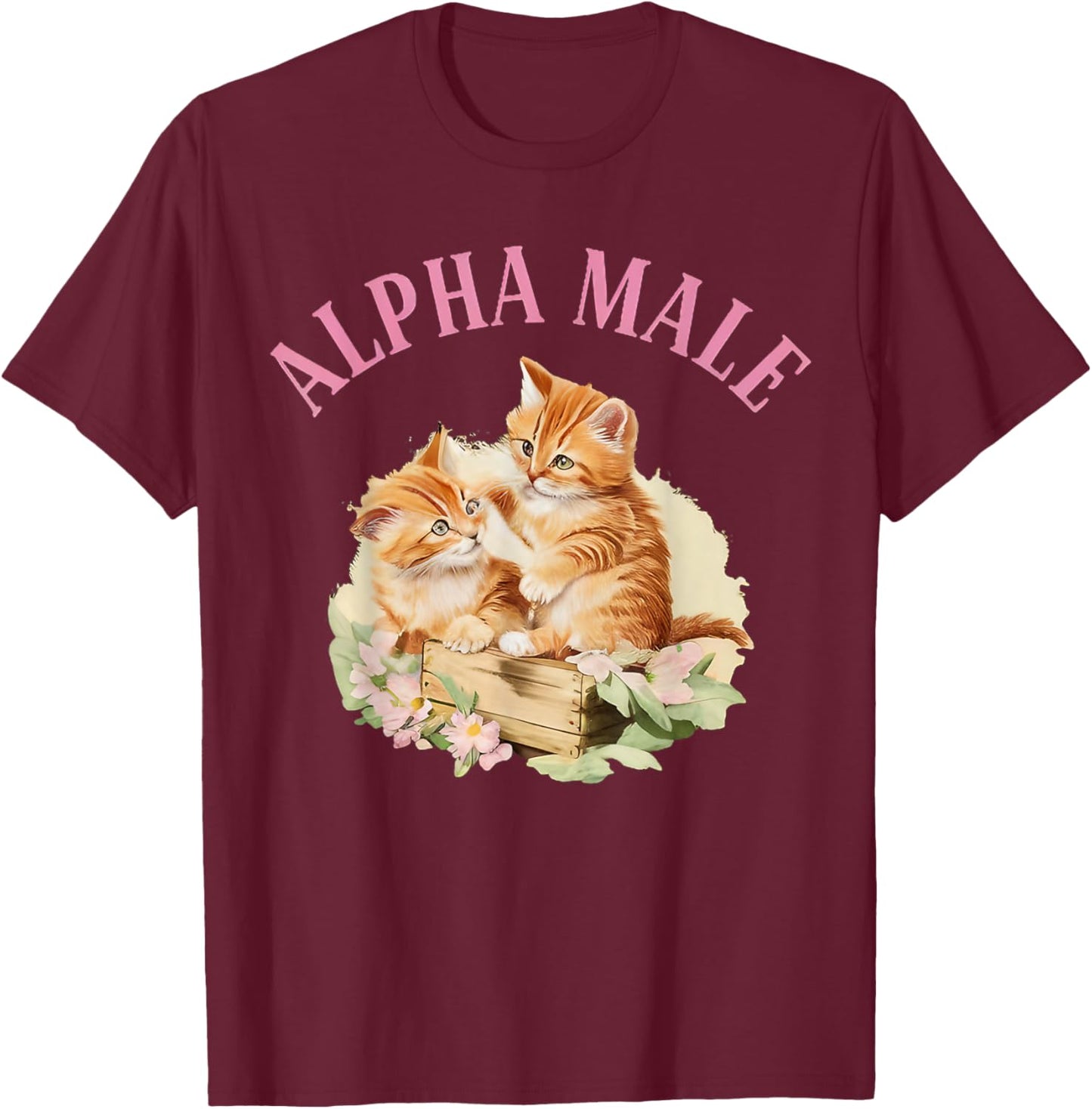 Alpha Male Cute Cat Funny Oddly Specific Dank Meme T-Shirt - T-Shirt | Maroon