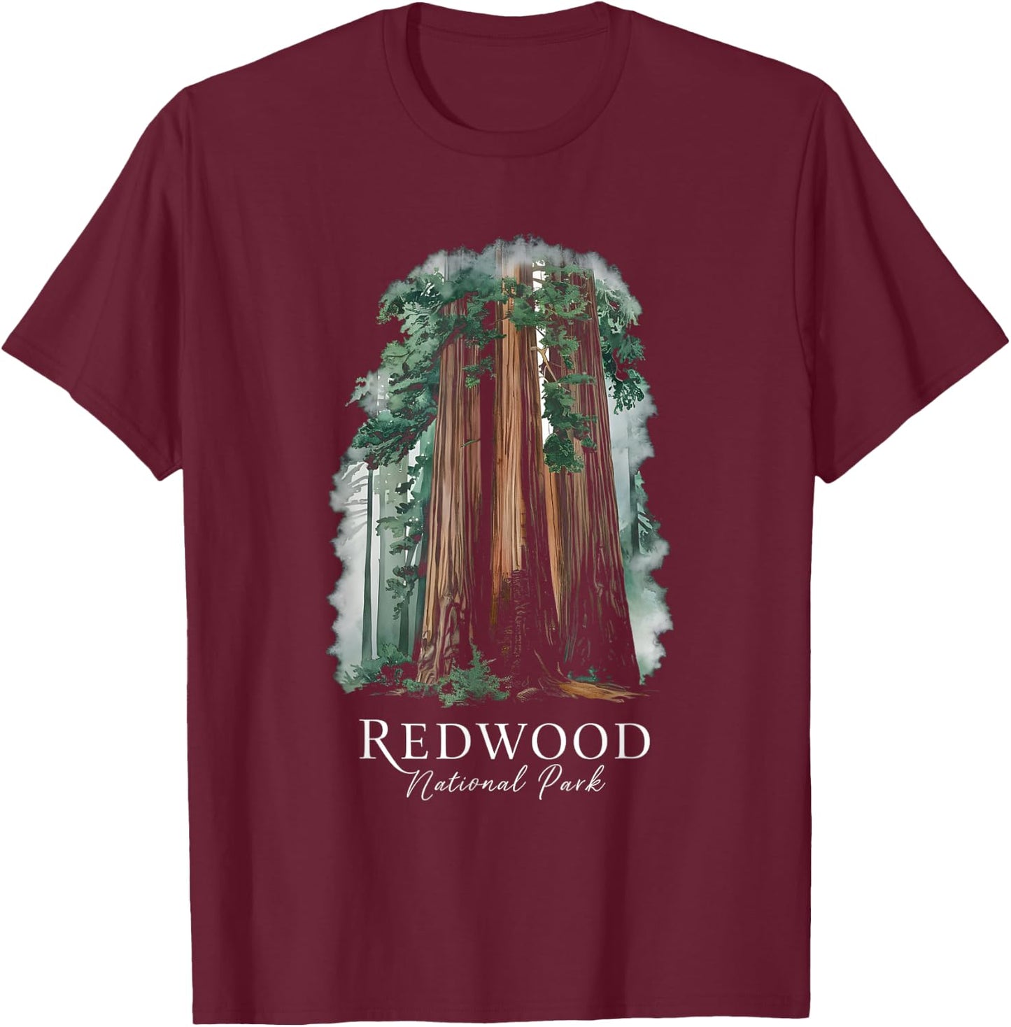 Redwood National Park Souvenir California Outdoors Nature T-Shirt - T-Shirt | Maroon