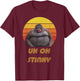 Uh Oh Stinky Poop Vintage Retro Dank Memes Le Monke T-Shirt - T-Shirt | Maroon