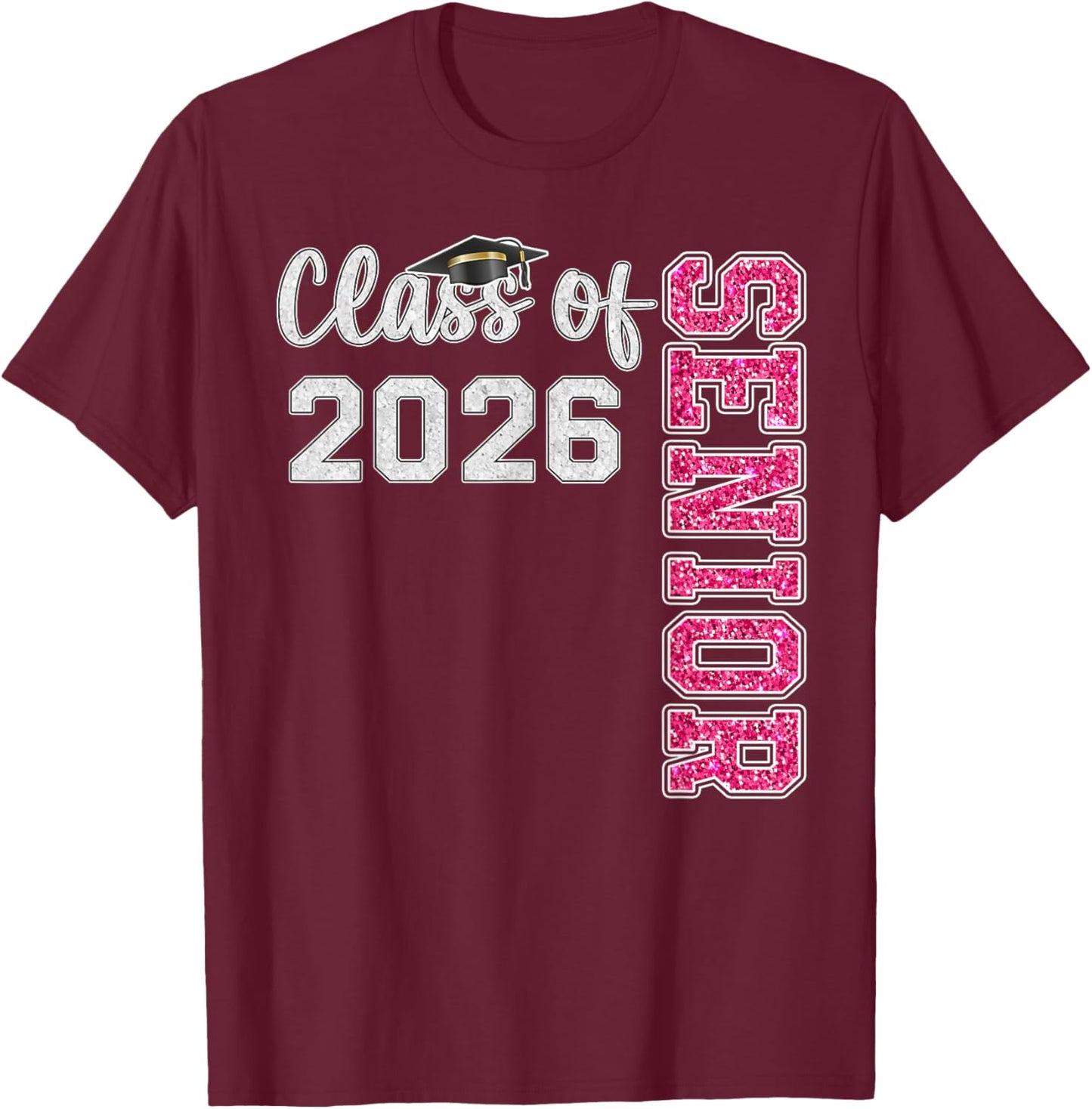 Girls Senior Class of 2026 Graduation 2026 T-Shirt - T-Shirt | Maroon