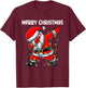 Santa Merry Christmas Lights Boys Girls Kids Dab Xmas T-Shirt - T-Shirt | Maroon