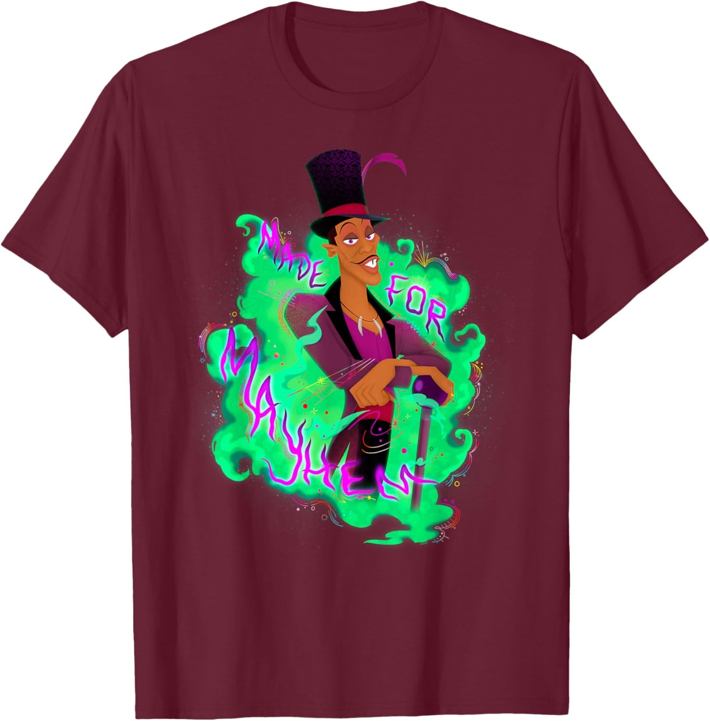 Disney Villains Dr. Facilier Princess Frog Made for Mayhem T-Shirt - T-Shirt | Maroon