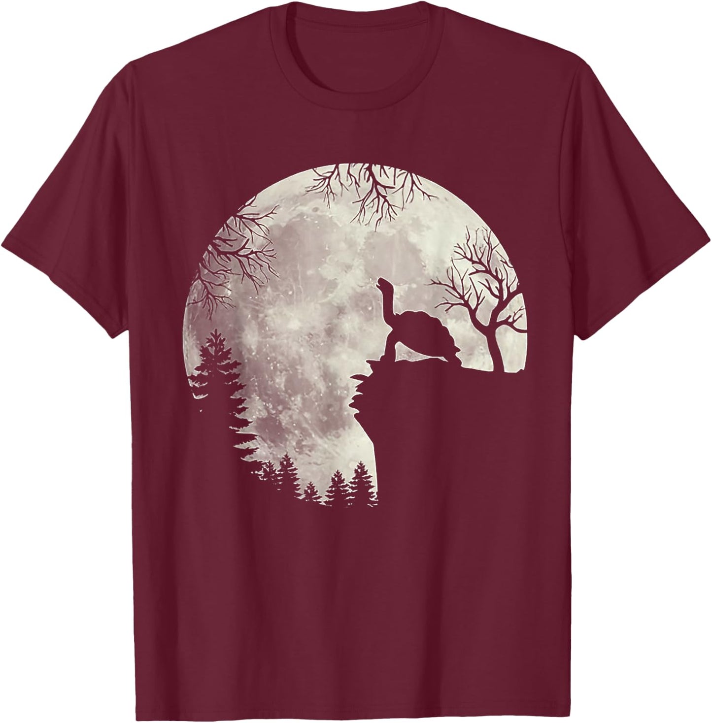 Turtle With Moon T-Shirt - T-Shirt | Maroon