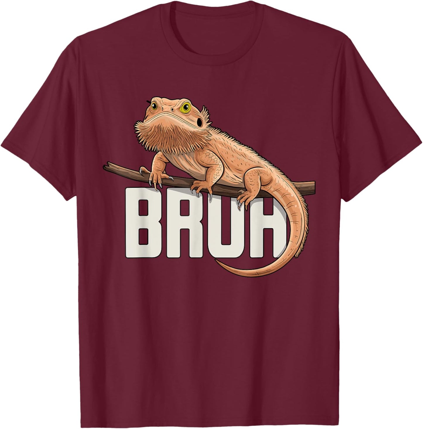 Bruh Bearded Dragon T-Shirt - T-Shirt | Maroon