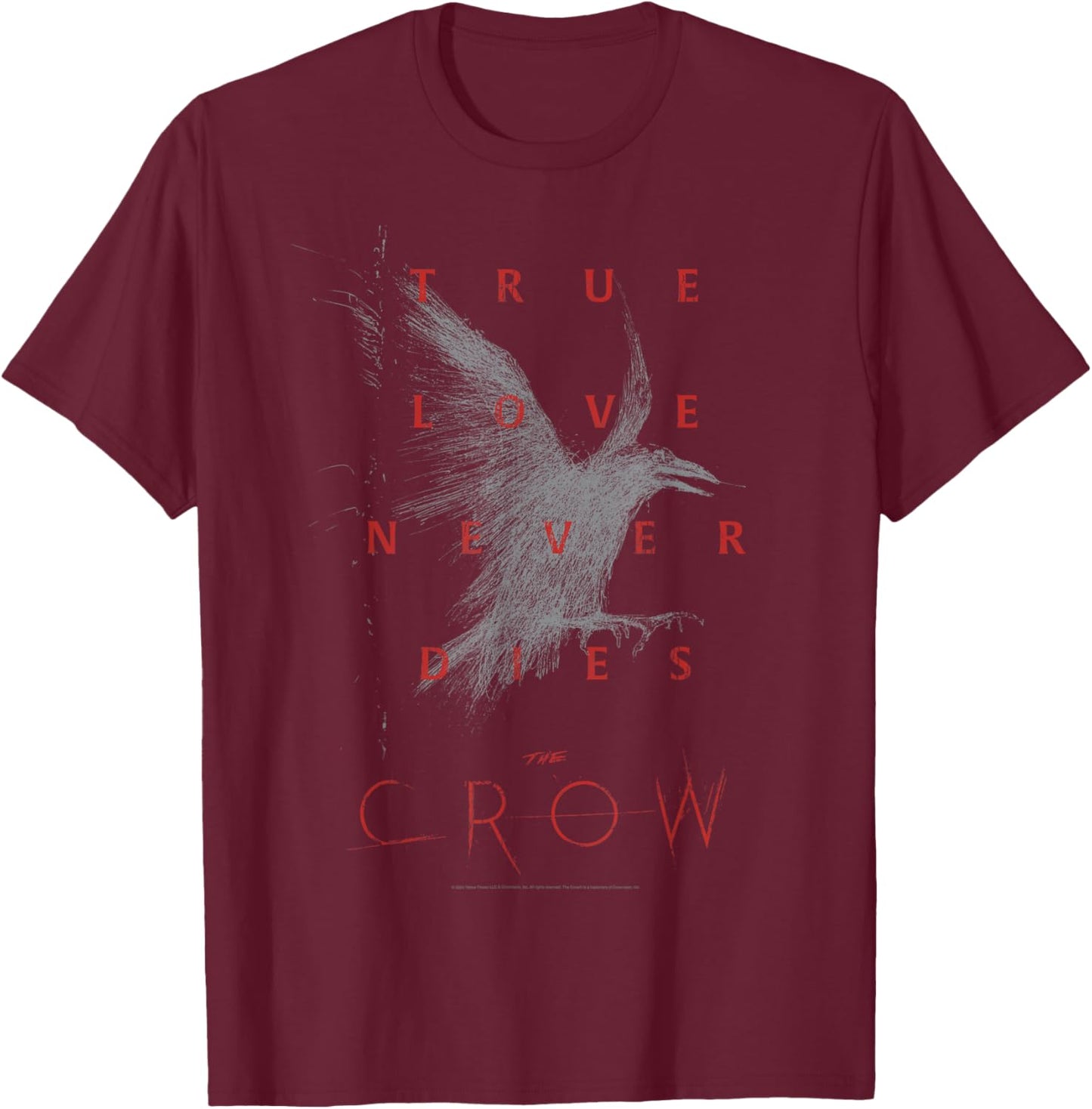 The Crow Official - Movie Themed - Black - Small T-Shirt - T-Shirt | Maroon