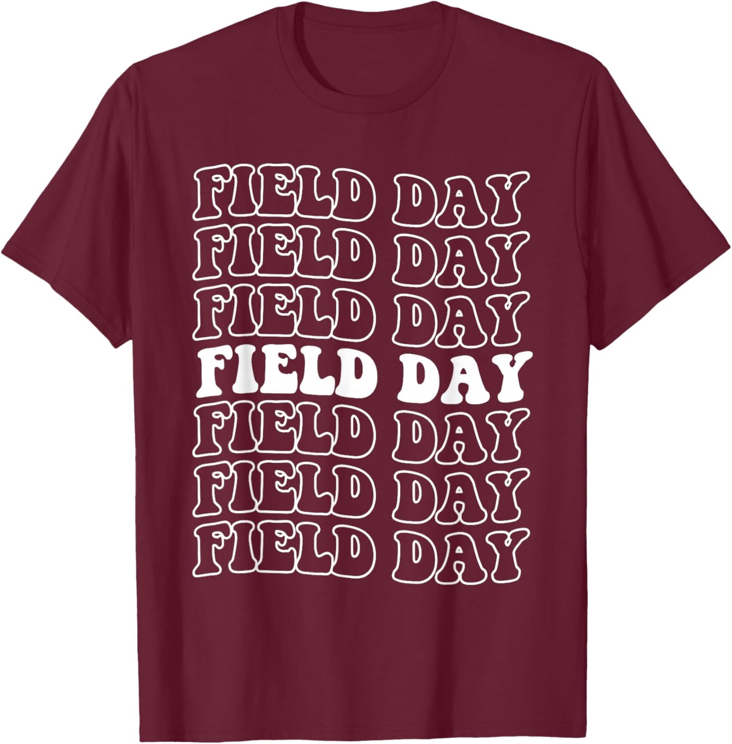 Groovy Field Day School Event Games Teacher Kids Boys Girls T-Shirt - T-Shirt | Maroon