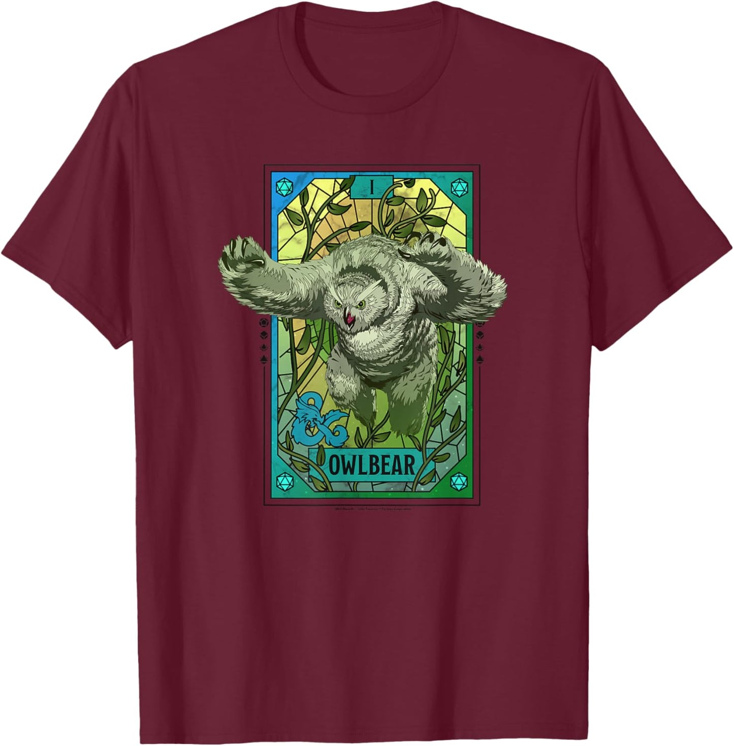 Dungeons & Dragons: Honor Among Thieves Owlbear Tarot Card T-Shirt - T-Shirt | Maroon