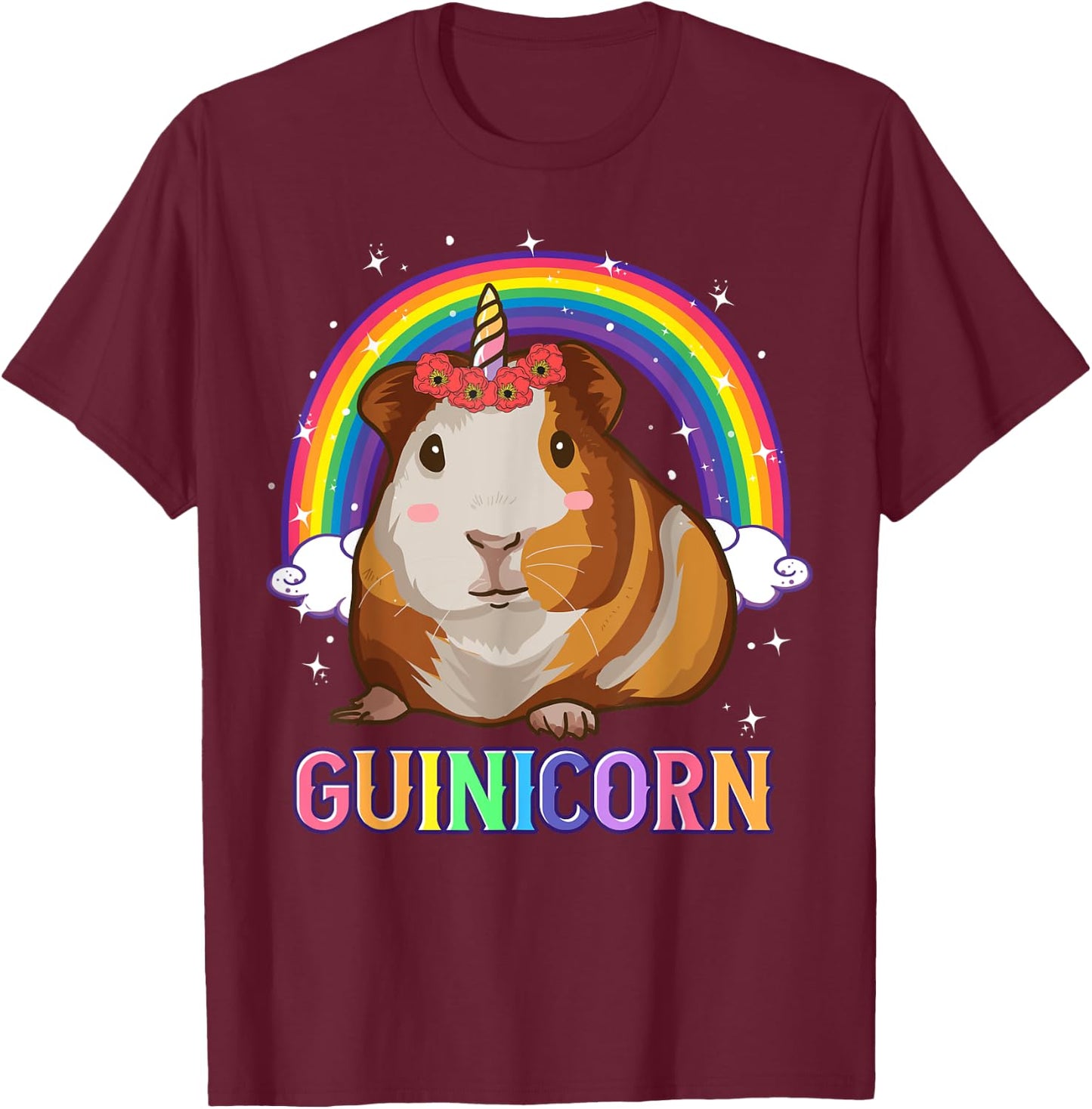Guinea Pig Shirts For Girls Guinea Pig Unicorn Guinicorn T-Shirt - T-Shirt | Maroon