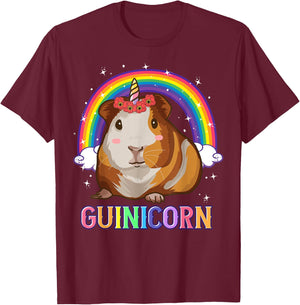 Guinea Pig Shirts For Girls Guinea Pig Unicorn Guinicorn T-Shirt - T-Shirt | Maroon