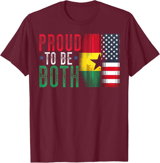Half Ghanaian Half American USA Flag Ghana America T-Shirt - T-Shirt | Maroon