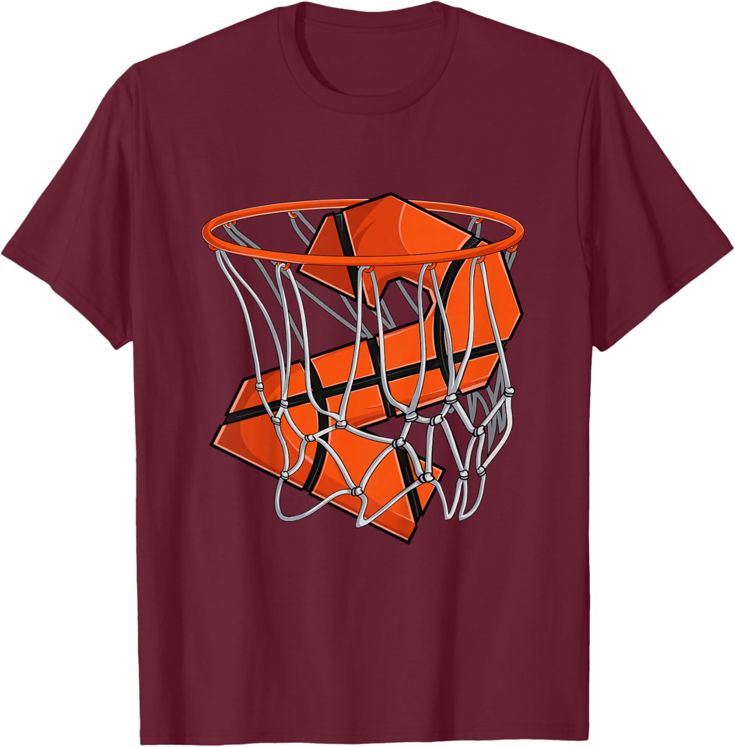 Kids 2nd Birthday Basketball Shirt Kids, Boys 2 Year Old Toddler T-Shirt - T-Shirt | Maroon