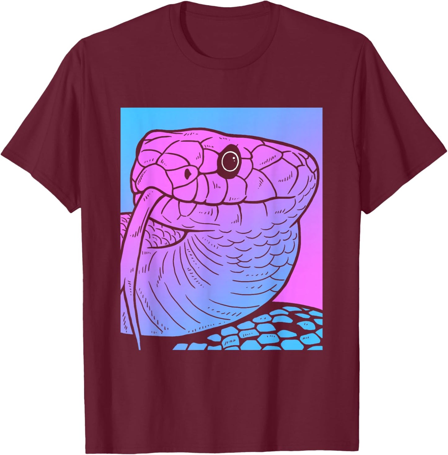 Vaporwave Snake Aesthetic Pastel Goth Serpent T-Shirt - T-Shirt | Maroon