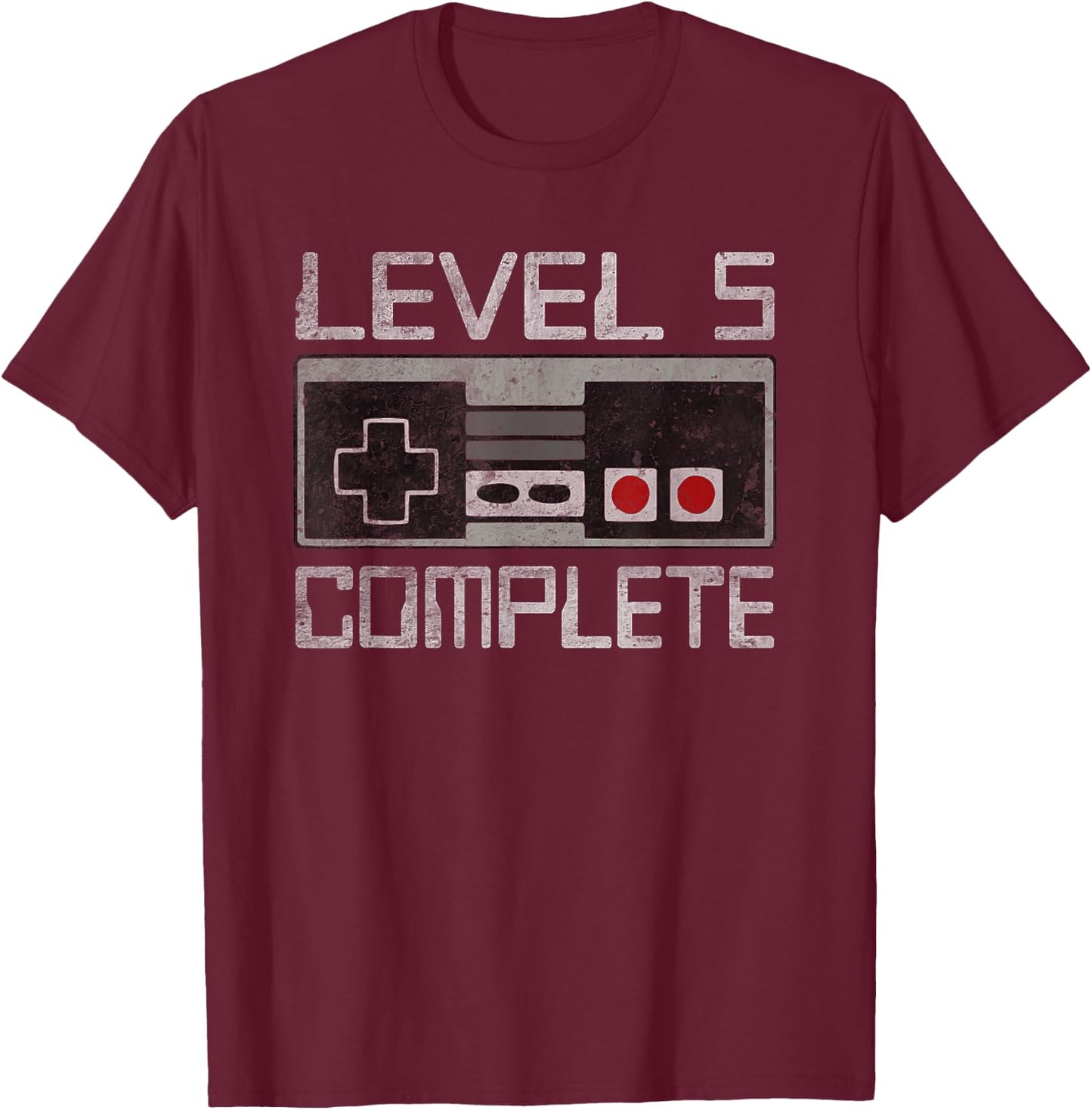 Level 5 Complete 5 Year 5th Wedding Anniversary Her T-Shirt - T-Shirt | Maroon
