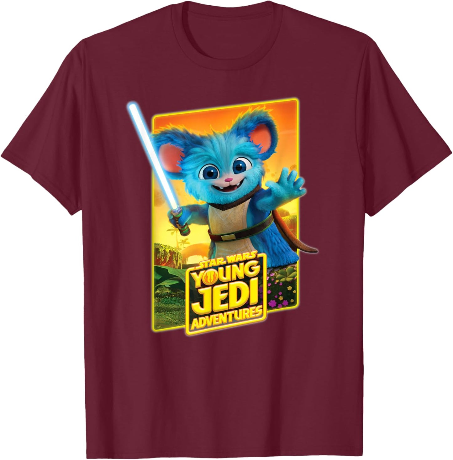 Star Wars Young Jedi Adventures Nubs Poster Art T-Shirt - T-Shirt | Maroon