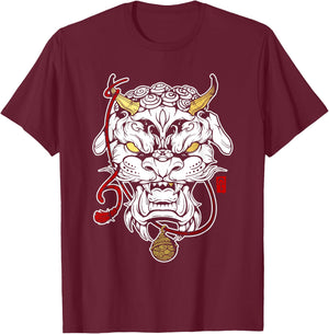 Chinese guardian lion Foo Dog Men Women T-Shirt - T-Shirt | Maroon