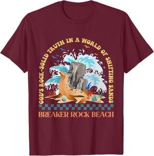 God's Rock-Solid Breaker Rock Beach VBS 2024 Christian Women Girls Kids T-Shirt - T-Shirt | Maroon